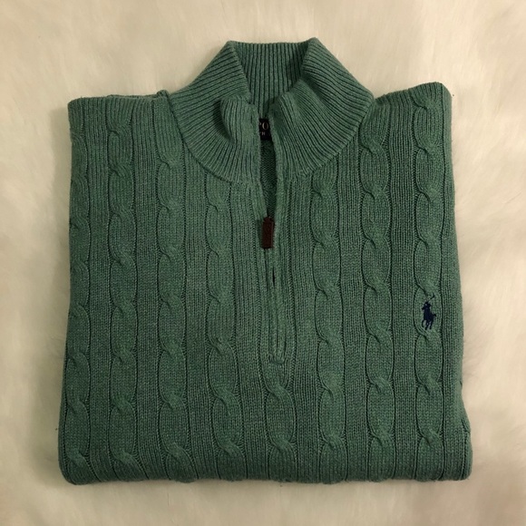 Polo Ralph Lauren Other - Polo by Ralph Lauren Cable Knit Zip Neck Sweater